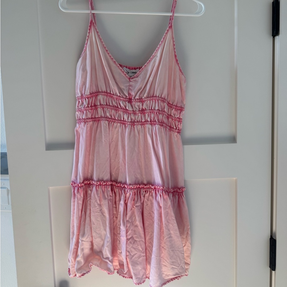 Chic Pink Mini Dress with Ruffle Details